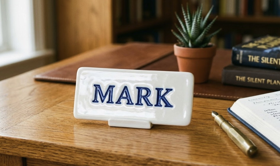 Personalised ceramic name plaque