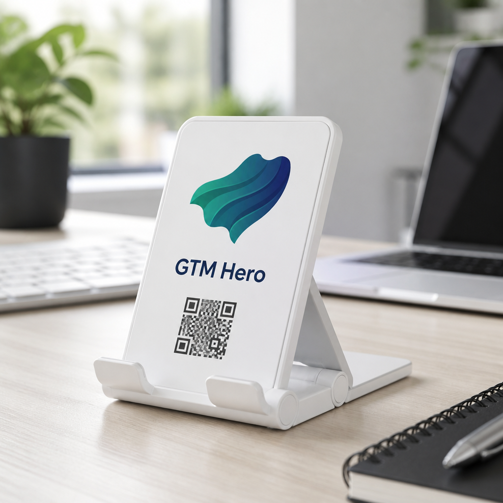 Personalised folding phone stand with QR code