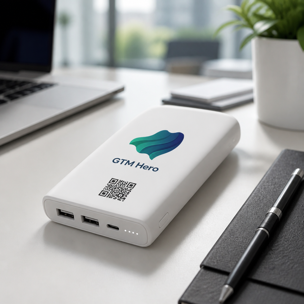 Personalised power bank with QR code