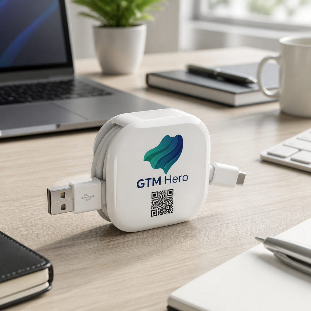Personalised retractable USB charging cable